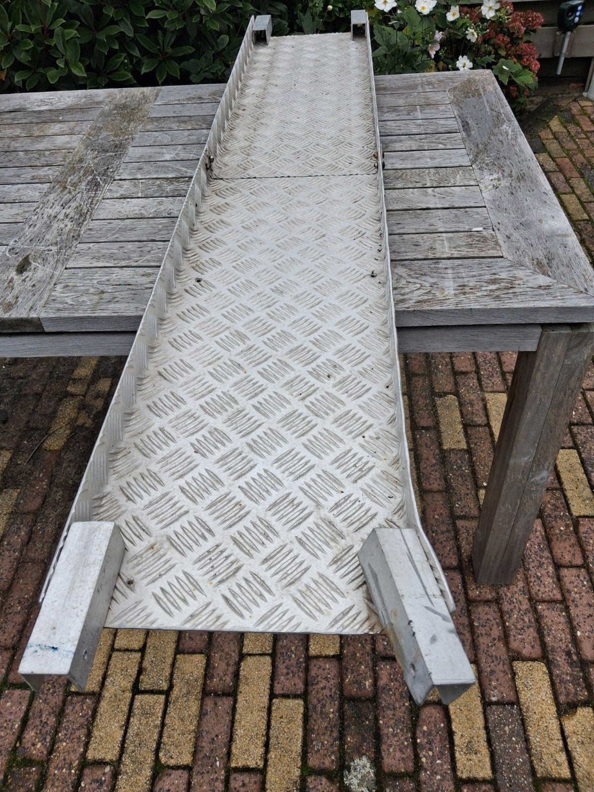 oprijplaat, aluminium,  180 cm x 30 cm x 5 cm, Ophalen, Gebruikt