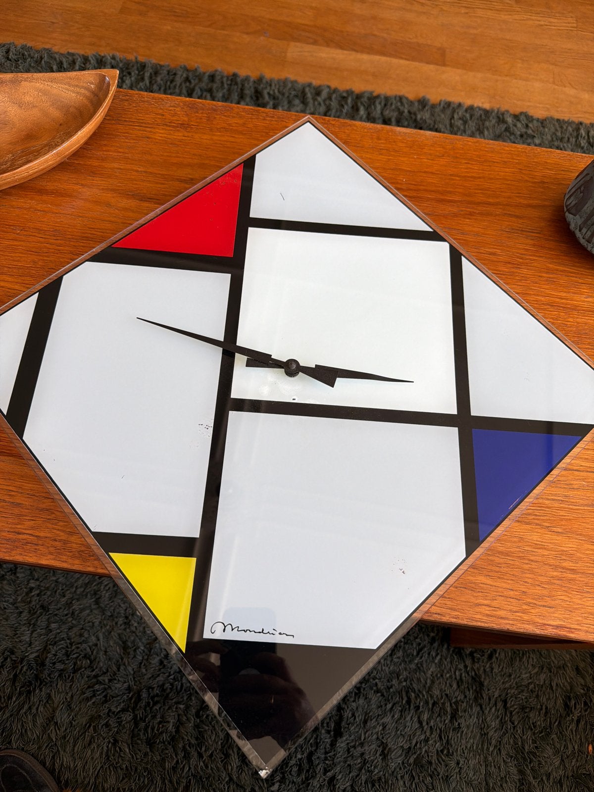 Vintage Mondriaan Klok Fresco Clocks Paul Klaasse 1997, Antiek en Kunst, Ophalen of Verzenden