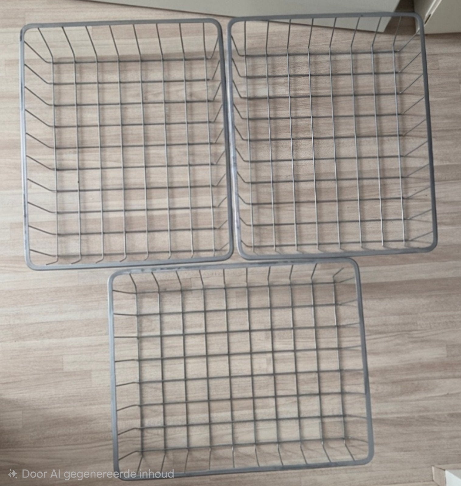 3 grijze ijzeren draadmanden IKEA - Handige opbergers, Ophalen, Minder dan 50 cm