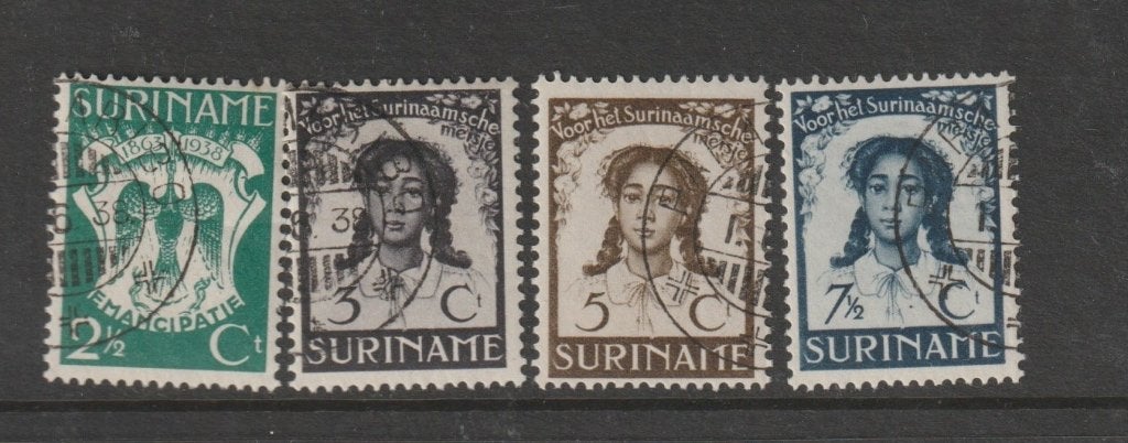 TSS Kavel 260062 Suriname gest minr203-206 slavernij, Ophalen, Gestempeld