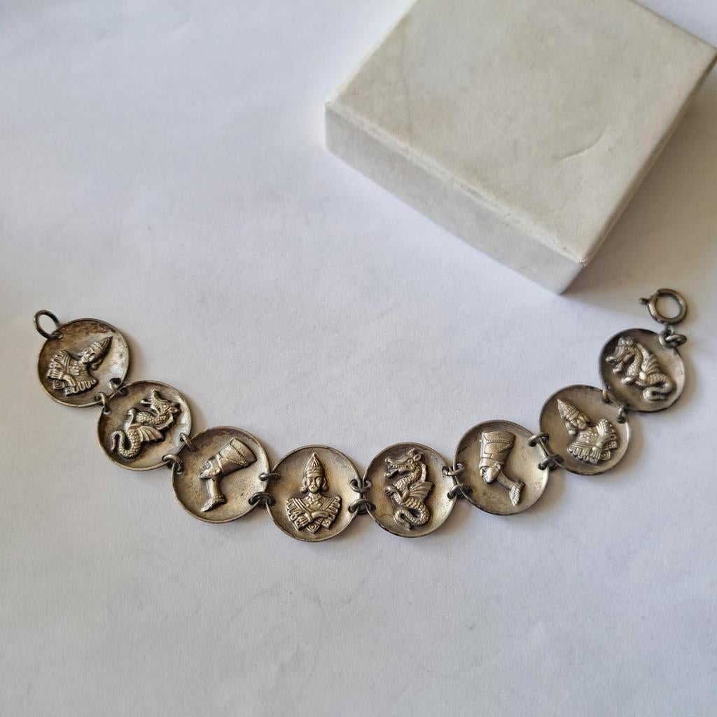 Oude bedelarmband afbeeldingen oosters, Verzenden, Overige materialen, Armband