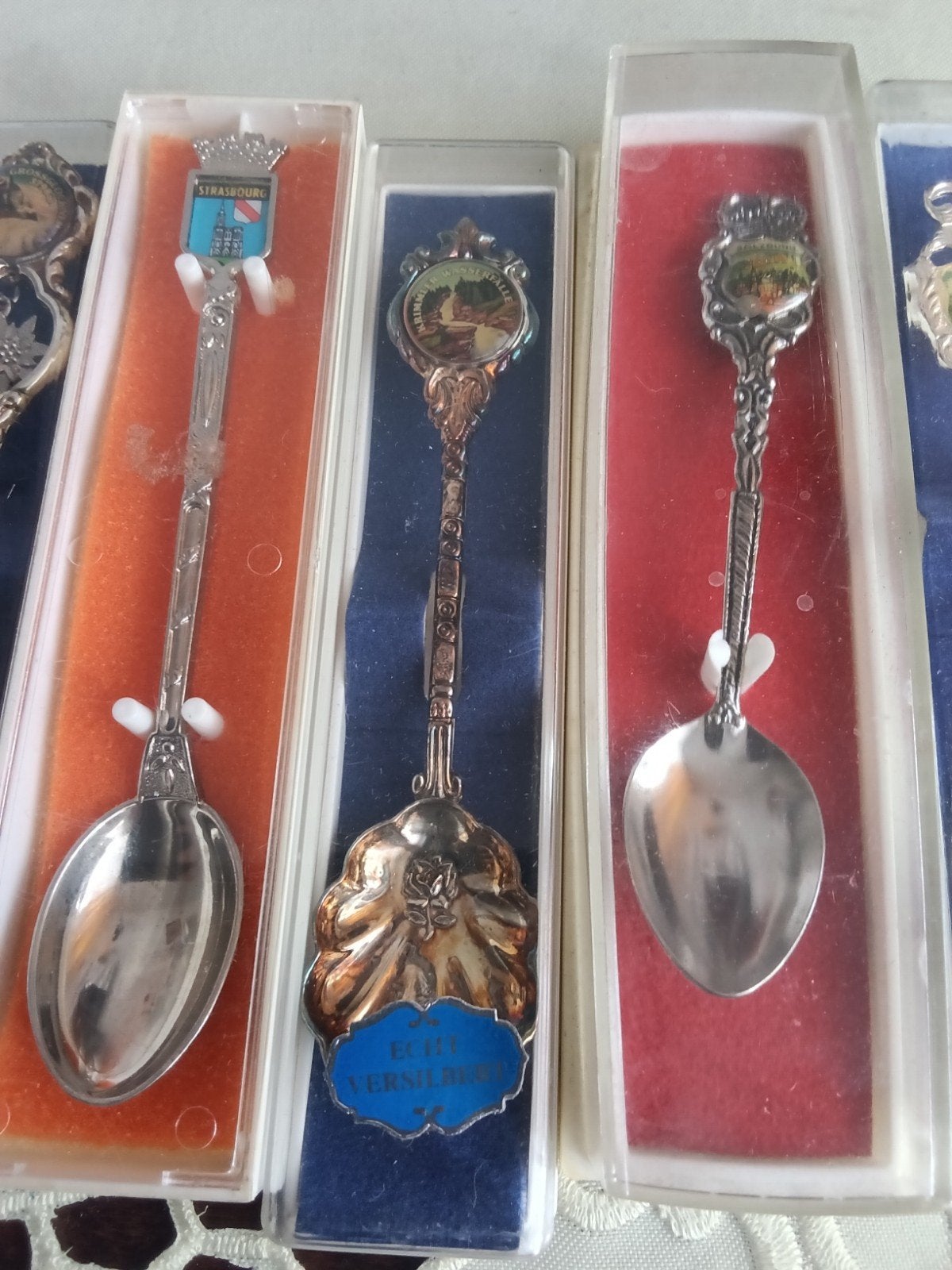 Verzilverde Souvenirlepels - Diverse Steden, Ophalen of Verzenden