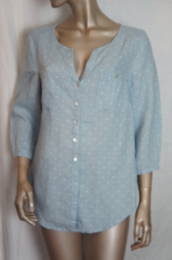 DEERBERG blouse maat M LINNEN, Verzenden, Zo goed als nieuw, Maat 38/40 (M), Blauw