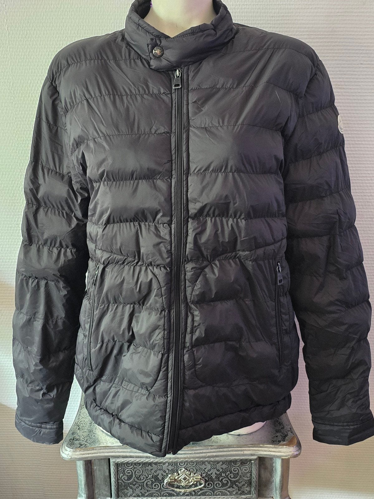 Moncler Grenoble Zwarte Donsjas Maat 5 (XL), Moncler, Zwart, Maat 56/58 (XL), Ophalen of Verzenden