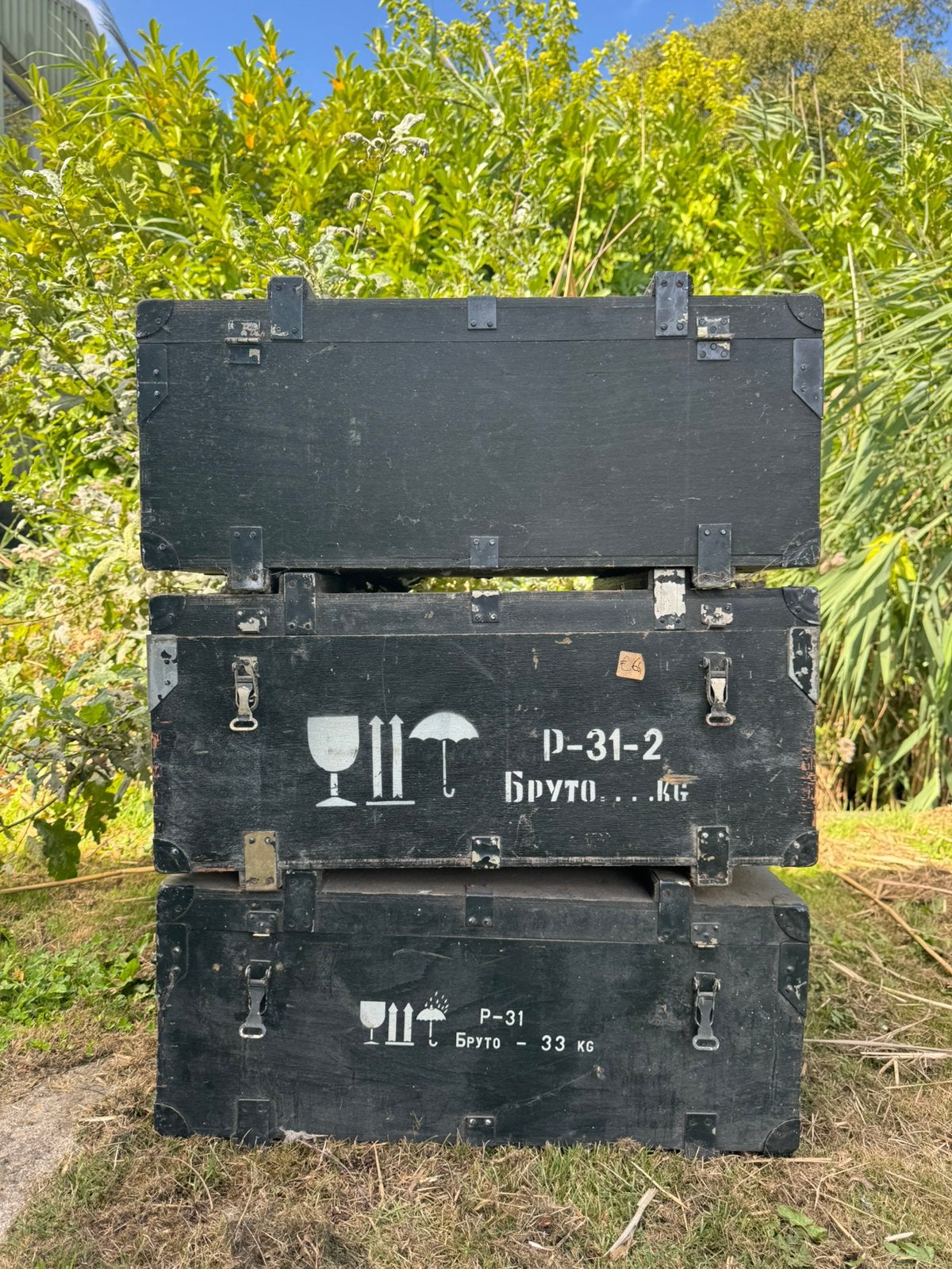 Legerkisten vakkenkist kist hout, Ophalen
