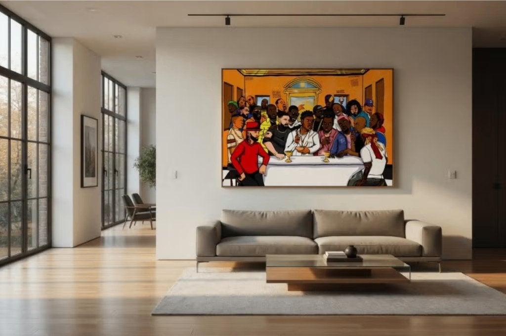 Eztaughtme-The Last Supper .1/1 Art(2021), Oorspronkelijke maker, Verzenden, Nieuw, Schilderij