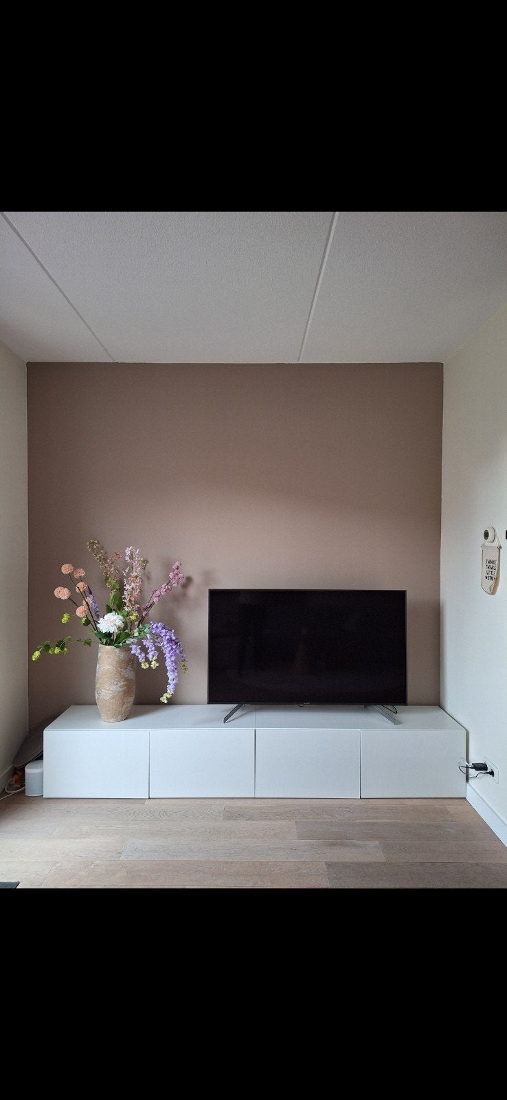 Modern wit TV-meubel (2 delen, 240x40x40 cm), Ophalen, Gebruikt, 200 cm of meer, Minder dan 100 cm
