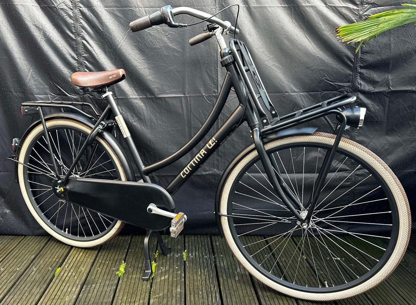 Cortina U4 28 Inch Damesfiets - N7 - 57CM - Zwart Mat, Terugtraprem, Versnellingen, 56 cm of meer, Zo goed als nieuw