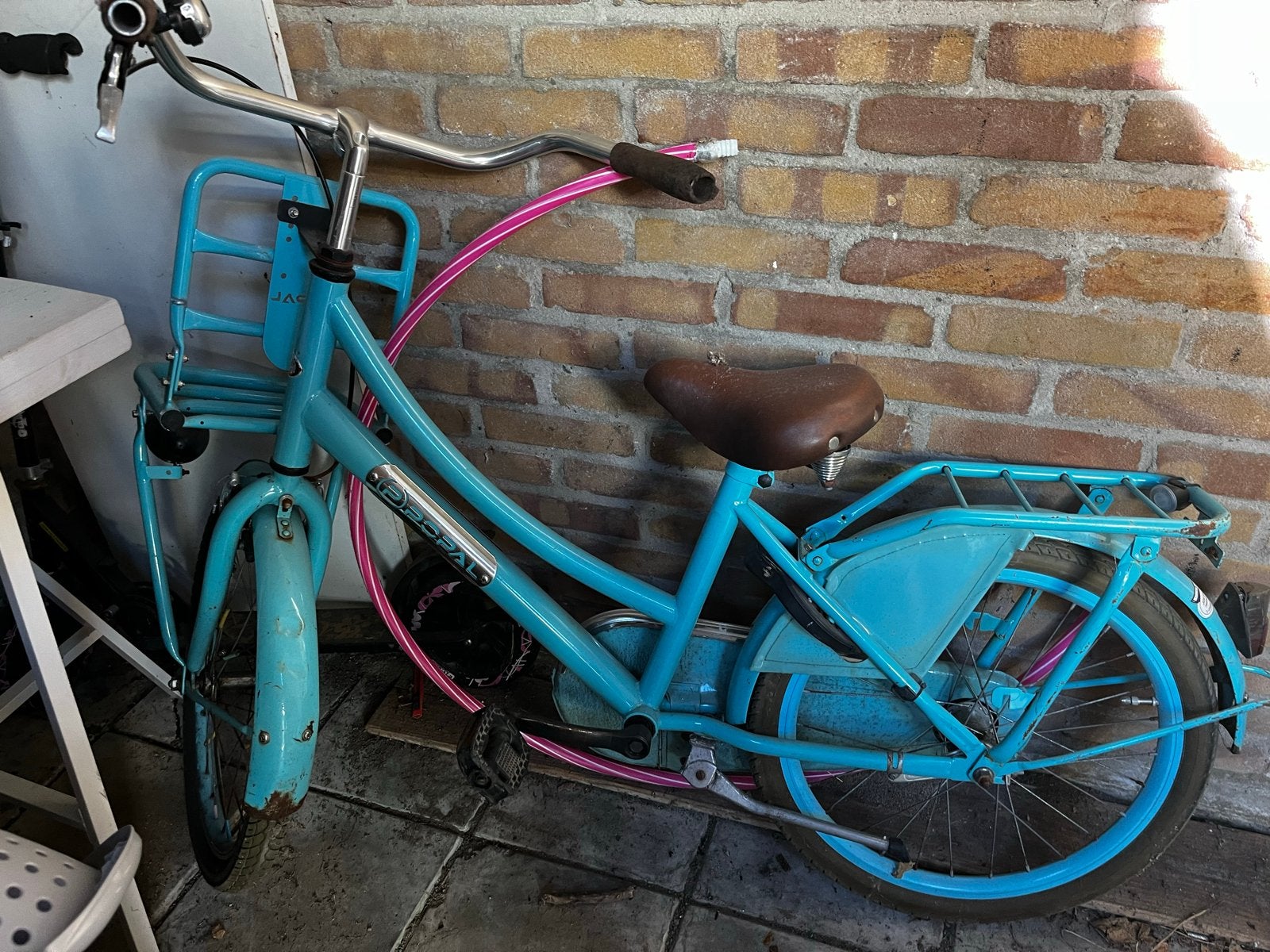 Popal kinderfiets 16 inch - Blauw, Fietsen en Brommers, Fietsen | Kinderfietsjes, Ophalen, Gebruikt, Terugtraprem, 16 tot 20 inch