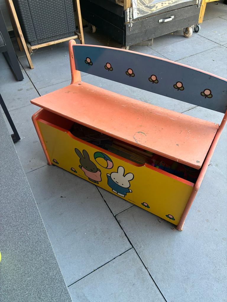 Vintage Nijntje speelgoedkist/bankje, Ophalen, Gebruikt, Jongen of Meisje