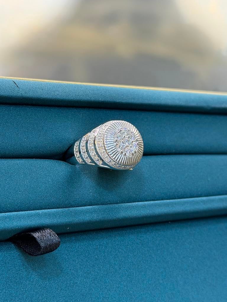 18KT Wit Goud - 1.70ct diamanten -Ring-Herenring -Mannenring