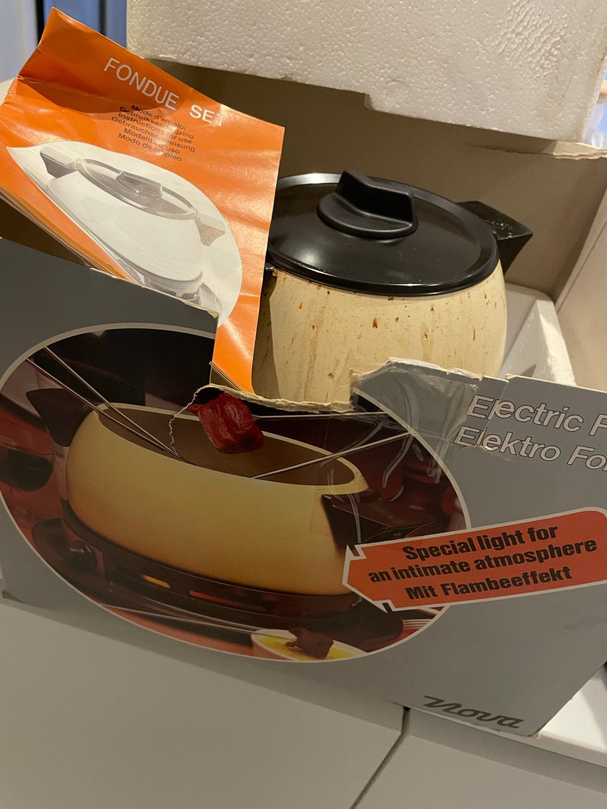 Nova Elektrische Fondueset - retro vintage pure nostalgie, Witgoed en Apparatuur, Fonduesets, Ophalen of Verzenden, Gebruikt, Elektrisch