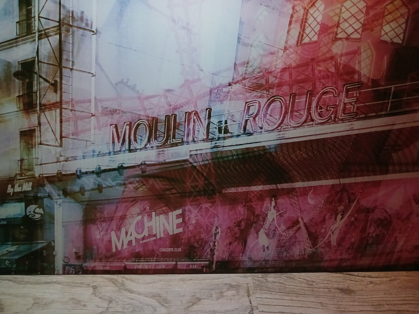 Glazen schilderij Moulin Rouge Parijs 160x80 cm ZGAN, Ophalen, 125 cm of meer, Zo goed als nieuw, Schilderij