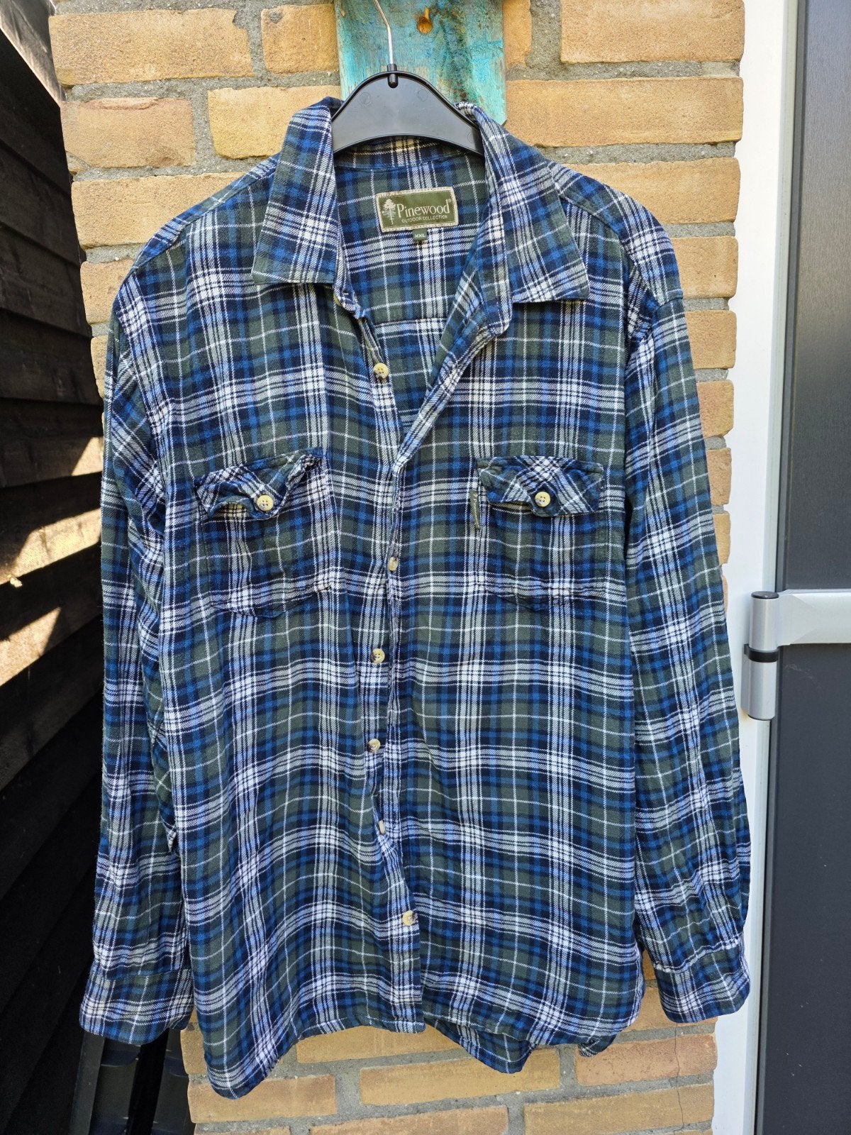 Pinewood Outdoor Collection Geruit Overhemd XXL, Kleding | Heren, Ophalen, Blauw, Zo goed als nieuw, Pinewood