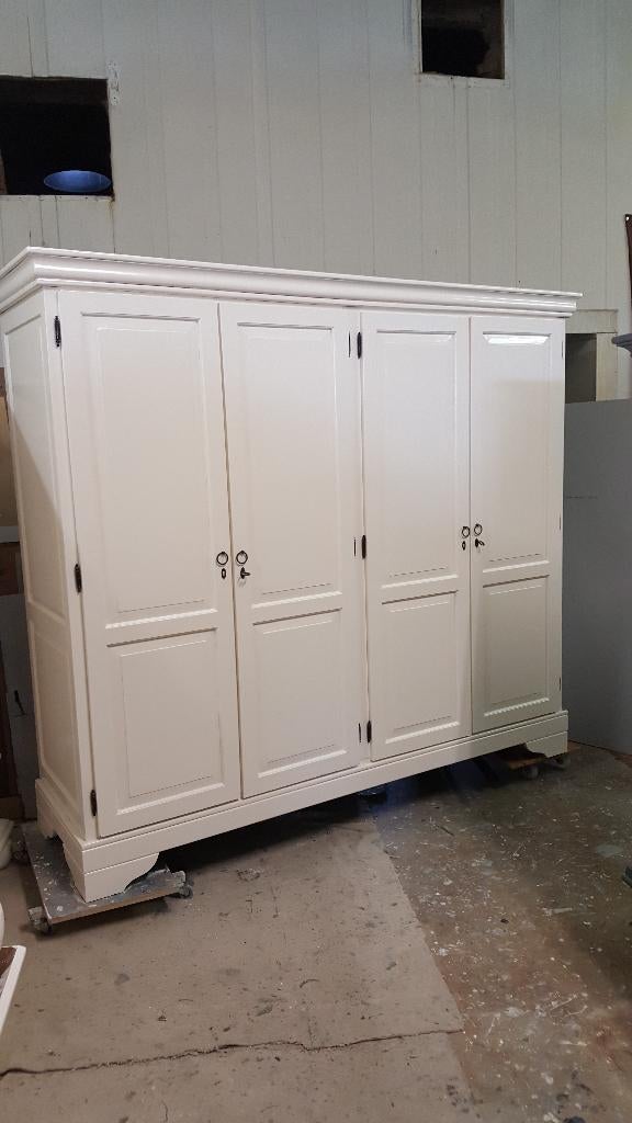 Opgeknapte brocante garderobe slaapkamer kasten, kledingkast, Huis en Inrichting, Kasten | Kledingkasten, Ophalen, 200 cm of meer