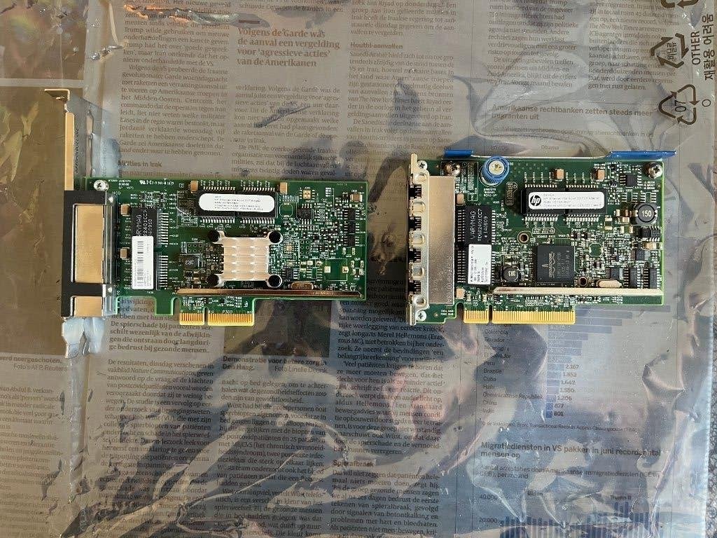 2x Quad-Port Server NIC voor weinig., Ophalen, Gebruikt, Intern, HP Divers