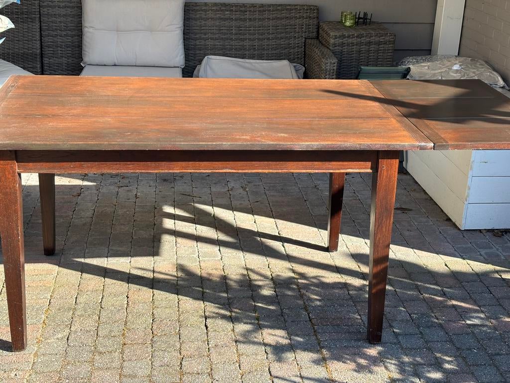 Te koop ambachtelijke eettafel, Huis en Inrichting, Gebruikt, Eikenhout, Vier personen, Rechthoekig