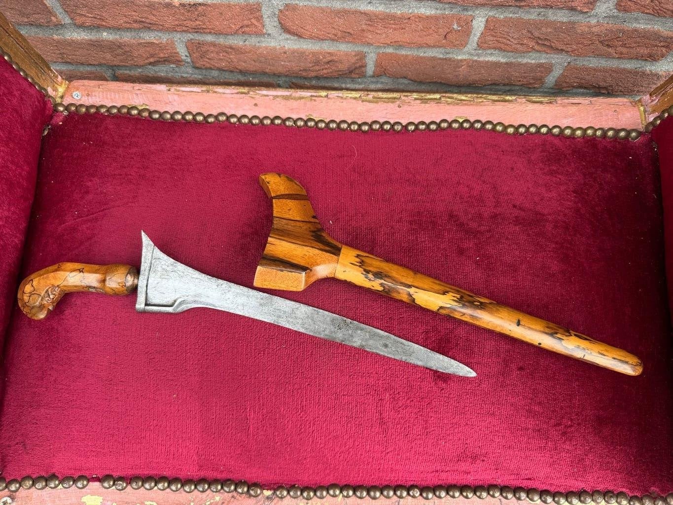 antieke kris uit Madura met pelet schede - zeer nette staat, Antiek en Kunst, Handgemaakt, Ophalen of Verzenden, Indonesië, 43 cm