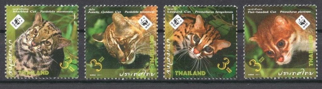 WWF set postzegels van de Katten van Thailand, Ophalen of Verzenden, Postfris, Dier of Natuur