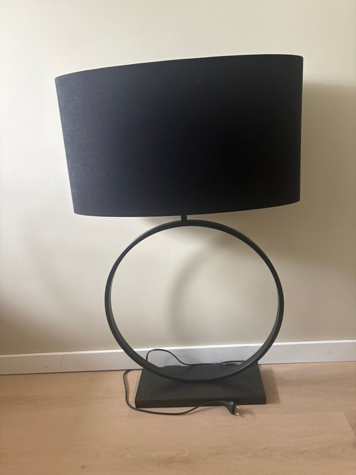 Prachtige grote ringlamp Light & Living + kap, Zwart, Ophalen, Zo goed als nieuw, Light & Living