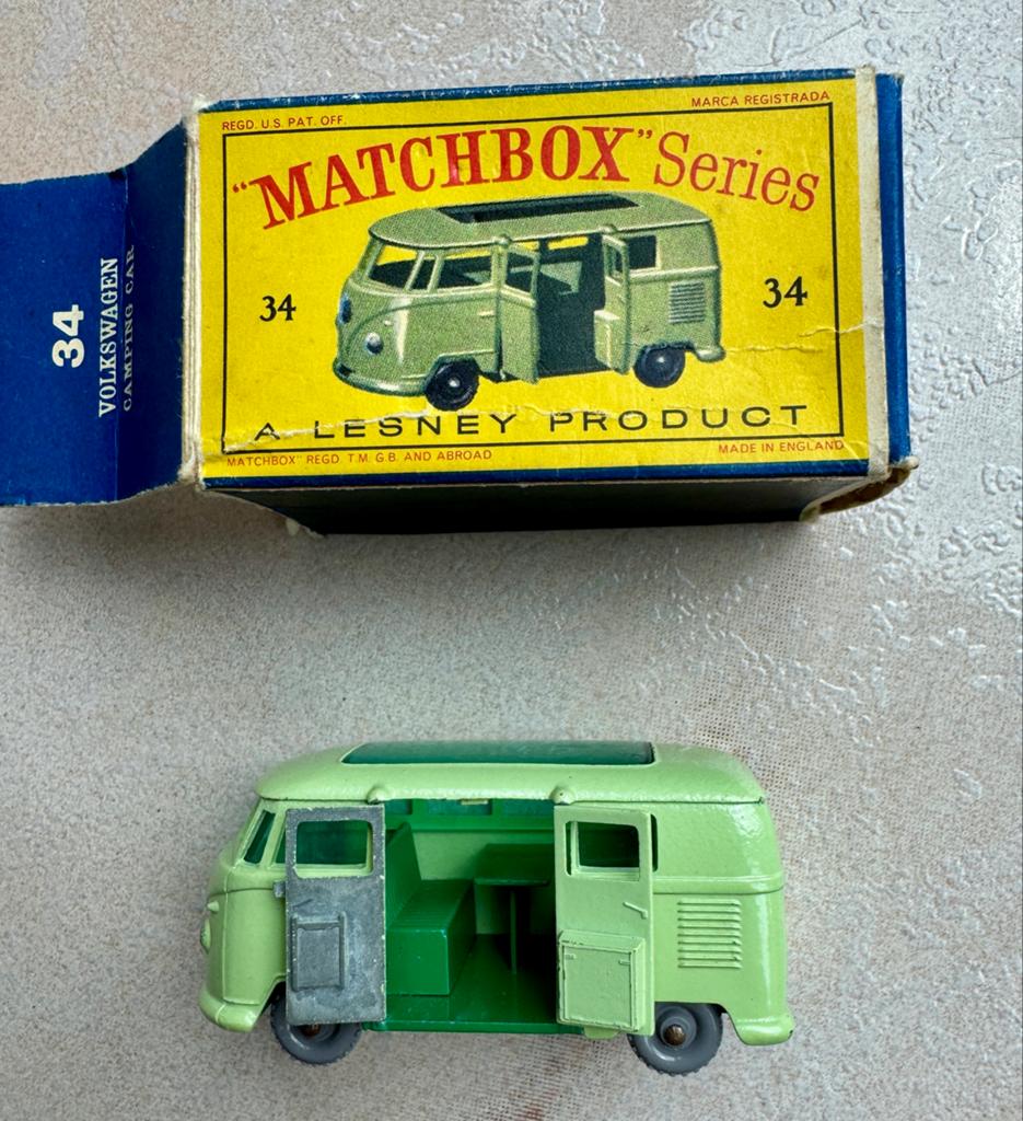 Matchbox Series 34 VW Volkswagen Camping Car, Ophalen, Gebruikt, Bus of Vrachtwagen, Matchbox