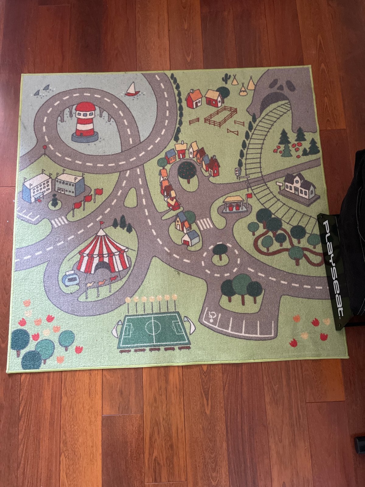Kinder speelmat 130x130cm - Stad, wegen en gebouwen, Ophalen, Gebruikt