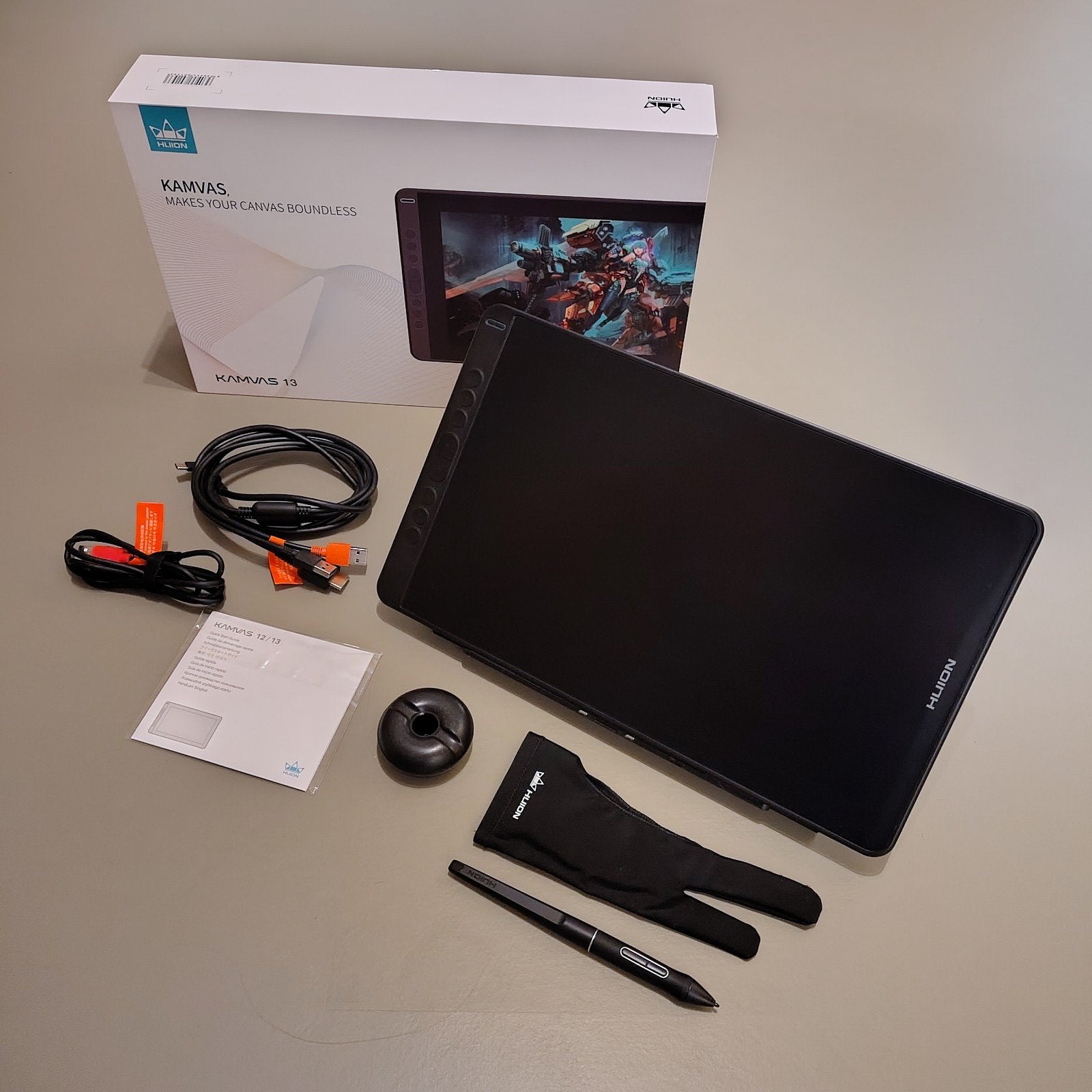 Huion Kamvas 13 Midnight Green Tekentablet (ZGAN), Computers en Software, Ophalen of Verzenden, Zo goed als nieuw, Bedraad, HUION