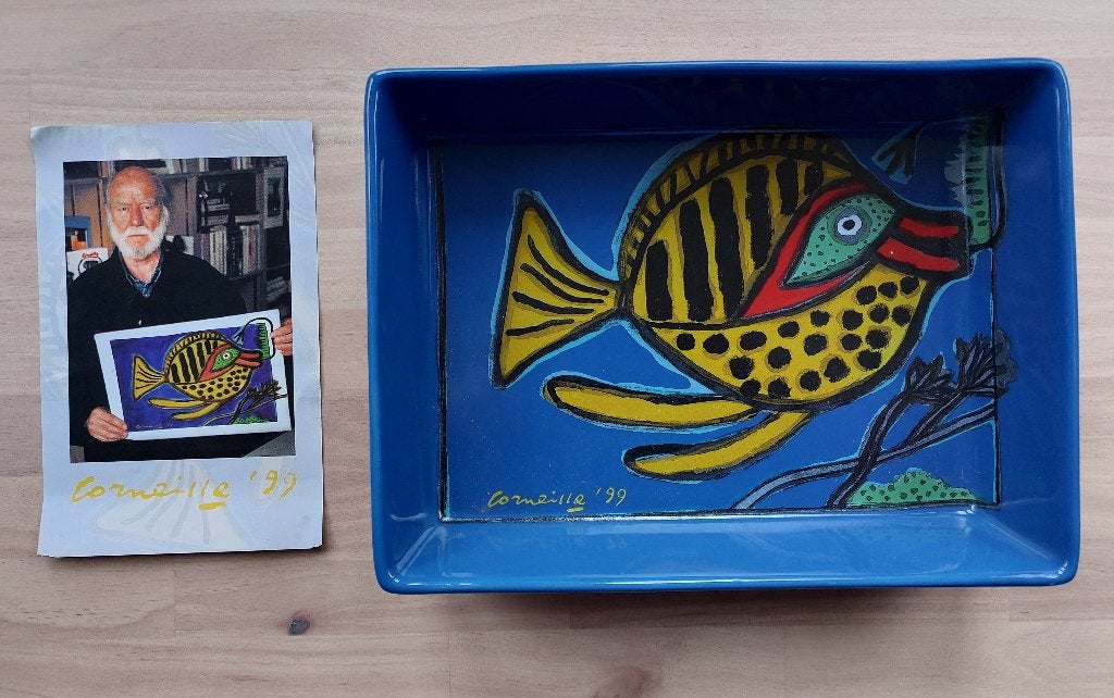 Corneille schaal/ovenschaal 1999, Antiek en Kunst, Kunst | Designobjecten, Ophalen, Schaal, Overige materialen, Gesigneerd