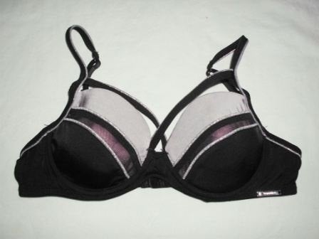 BH 75A Sapph beugelmodel zwart-grijs en roze gevoerd, Sapph, Ophalen of Verzenden, Zwart, BH