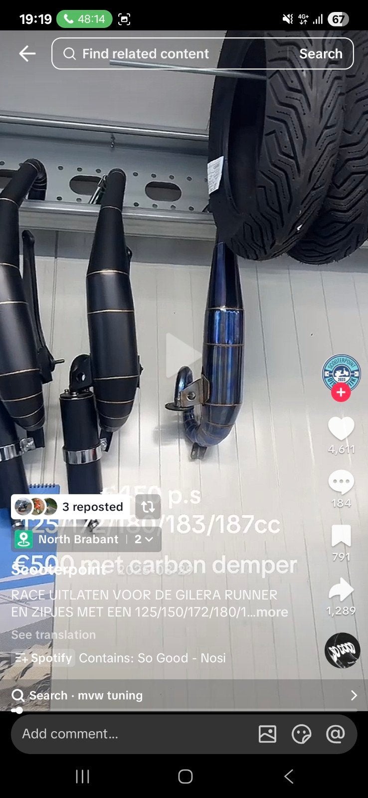 Zwarte KRN 360 Uitlaat Gezocht, Ophalen of Verzenden, Zo goed als nieuw, Uitlaat