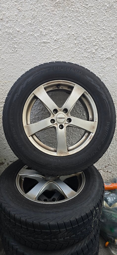 4x DEZENT 17 inch lichtmetalen velgen met winterbanden, Ophalen, Velg(en), 17 inch, Winterbanden