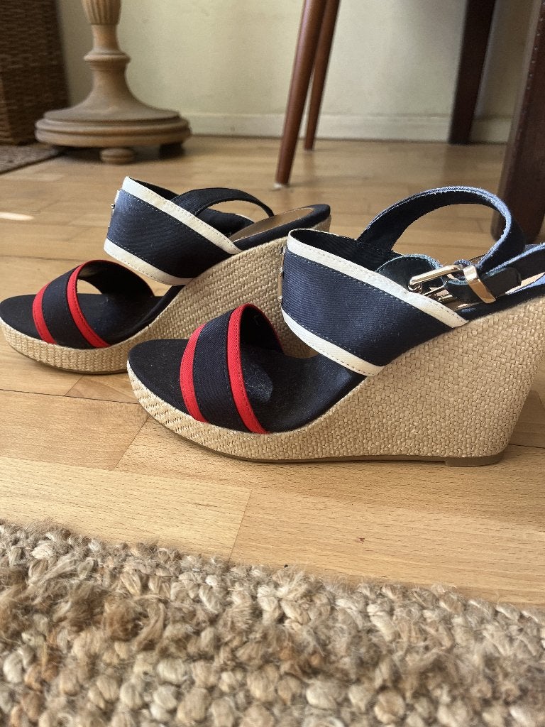 Espadrilles hoge hak Tommy Hilfiger, maat 39, Blauw, Nieuw, Ophalen of Verzenden, Espadrilles of Moccasins