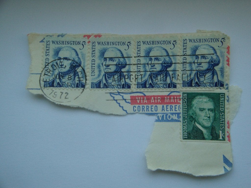 Postzegels Amerika 1 en 5 Cent Washington en Jefferson 1972., Postzegels en Munten, Postzegels | Amerika, Verzenden, Gestempeld