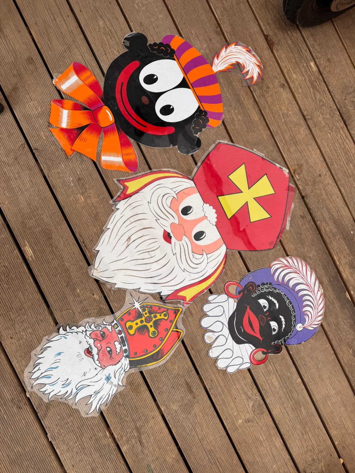 Sint en liet raamplaten oud, Diversen, Ophalen of Verzenden, Zo goed als nieuw