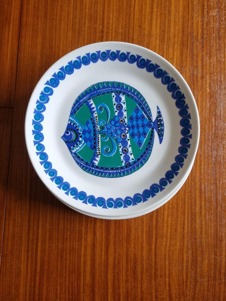 Figgjo Flint borden blauw vis motief, Ophalen of Verzenden