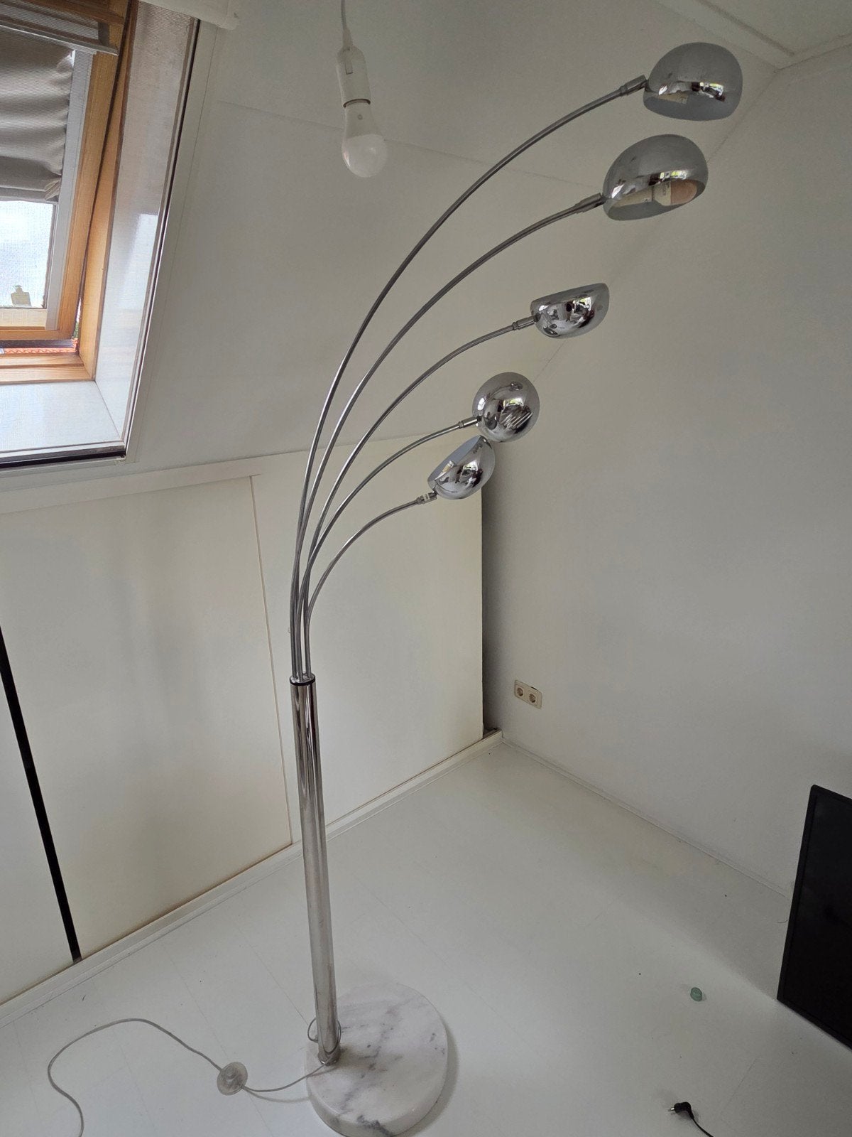 Booglamp met marmeren voet - E14 fittingen, Ophalen, Gebruikt, E14 (klein), Modern