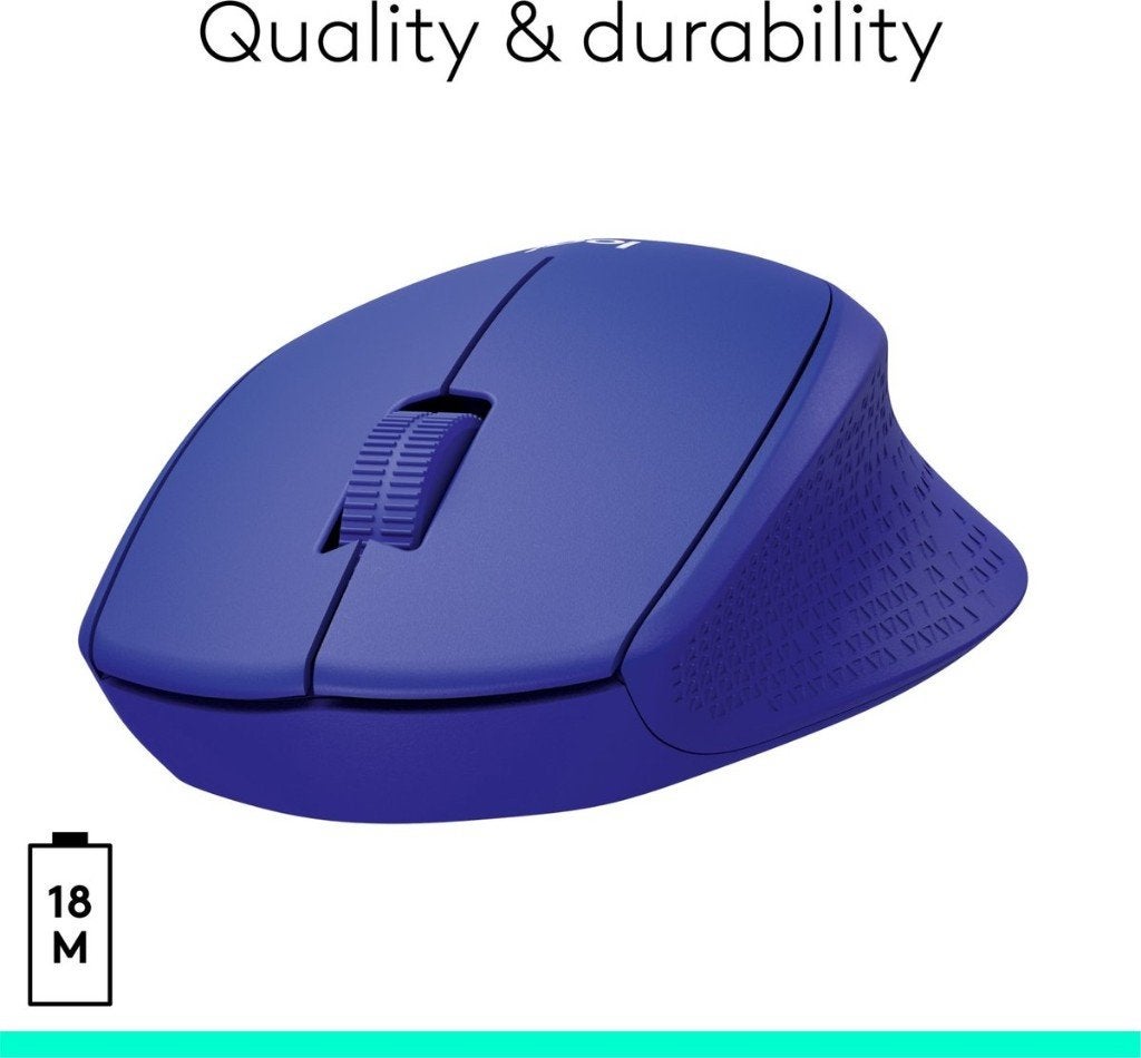 Logitech M330 Silent Plus - Draadloze Muis - Blauw, Computers en Software, Muizen, Ergonomisch, ‘LOGITECH’, Nieuw, Ophalen of Verzenden