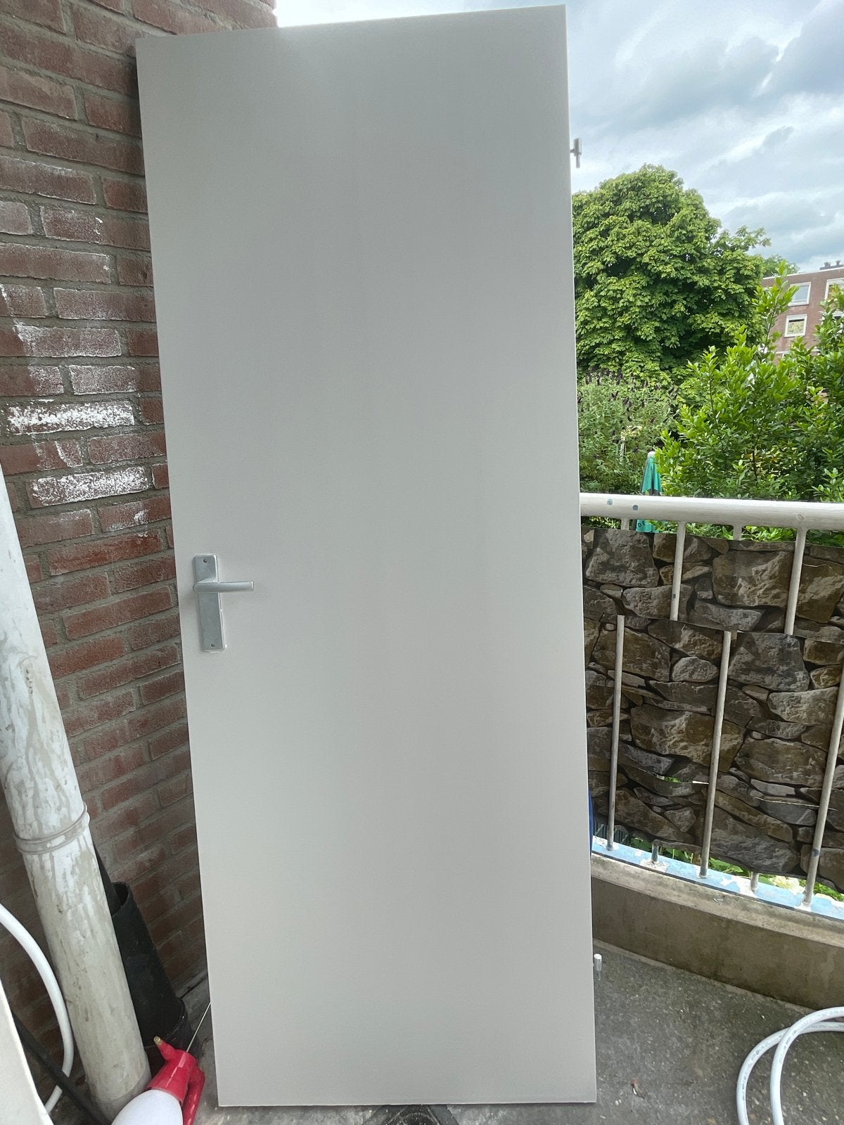 Witte binnendeur met klink, Ophalen, 80 tot 100 cm, Binnendeur, Zo goed als nieuw