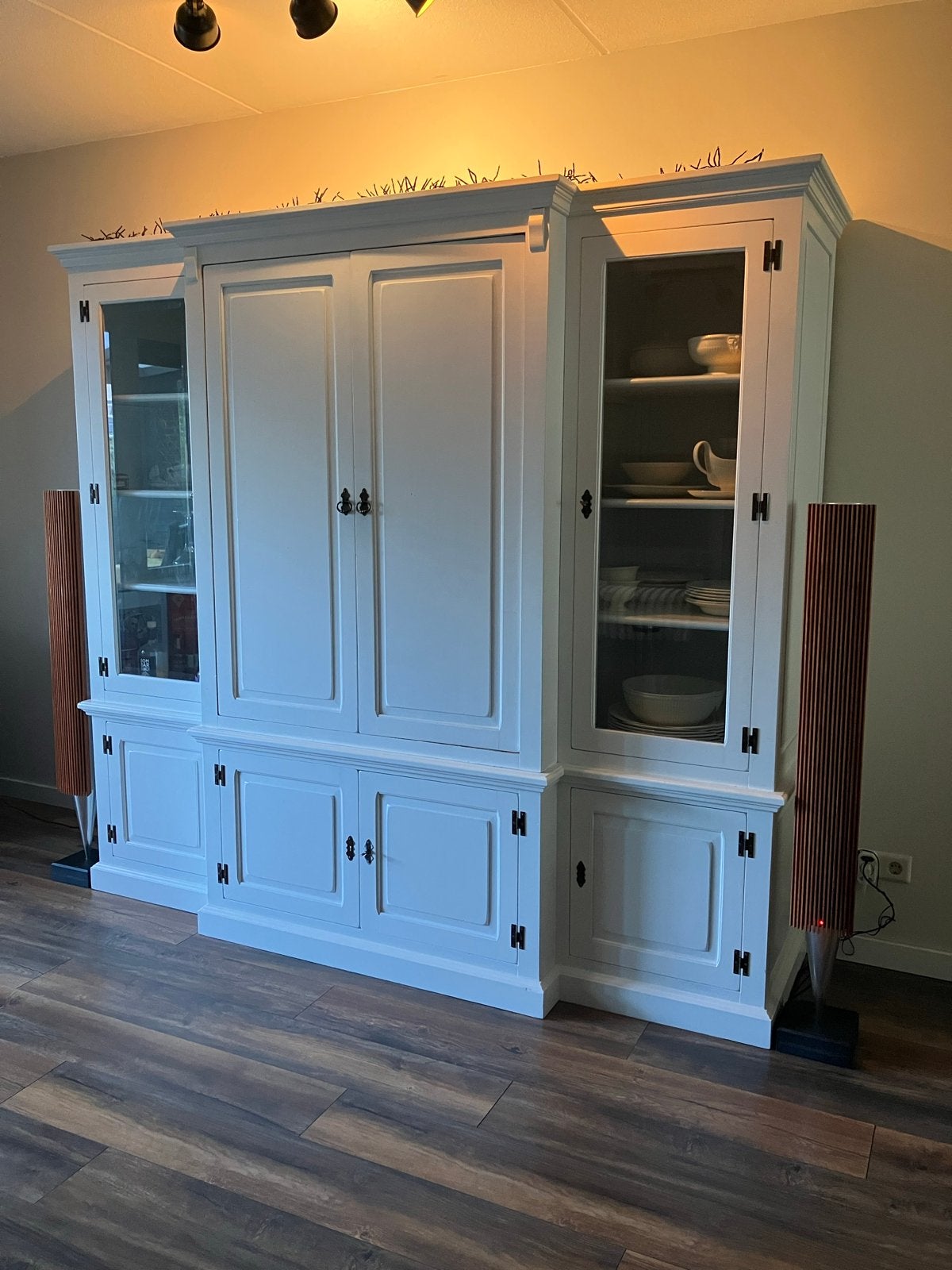 Massief eiken buffet/tv/stereo kast - Handgemaakt, Ophalen, Gebruikt, 200 cm of meer, Eikenhout
