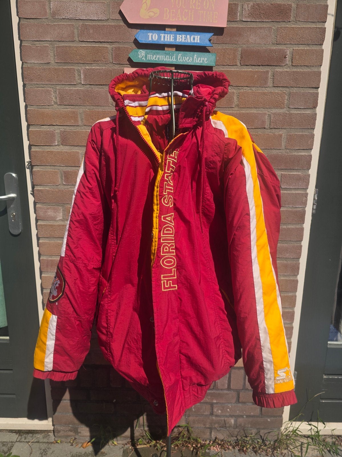 Vintage Starter Florida State Seminoles Jas XL, Maat 56/58 (XL), Ophalen of Verzenden, Rood, Gedragen