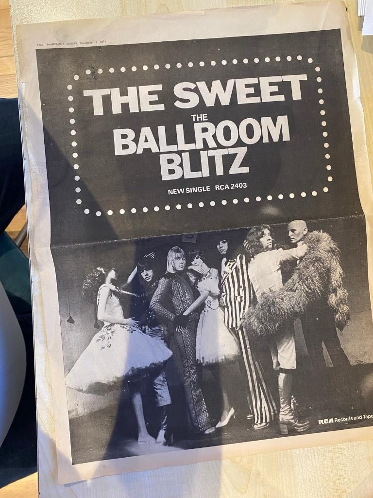 ballroom blitz - sweet - dingel en advertentie, Gebruikt, 7 inch, Single, Ophalen of Verzenden