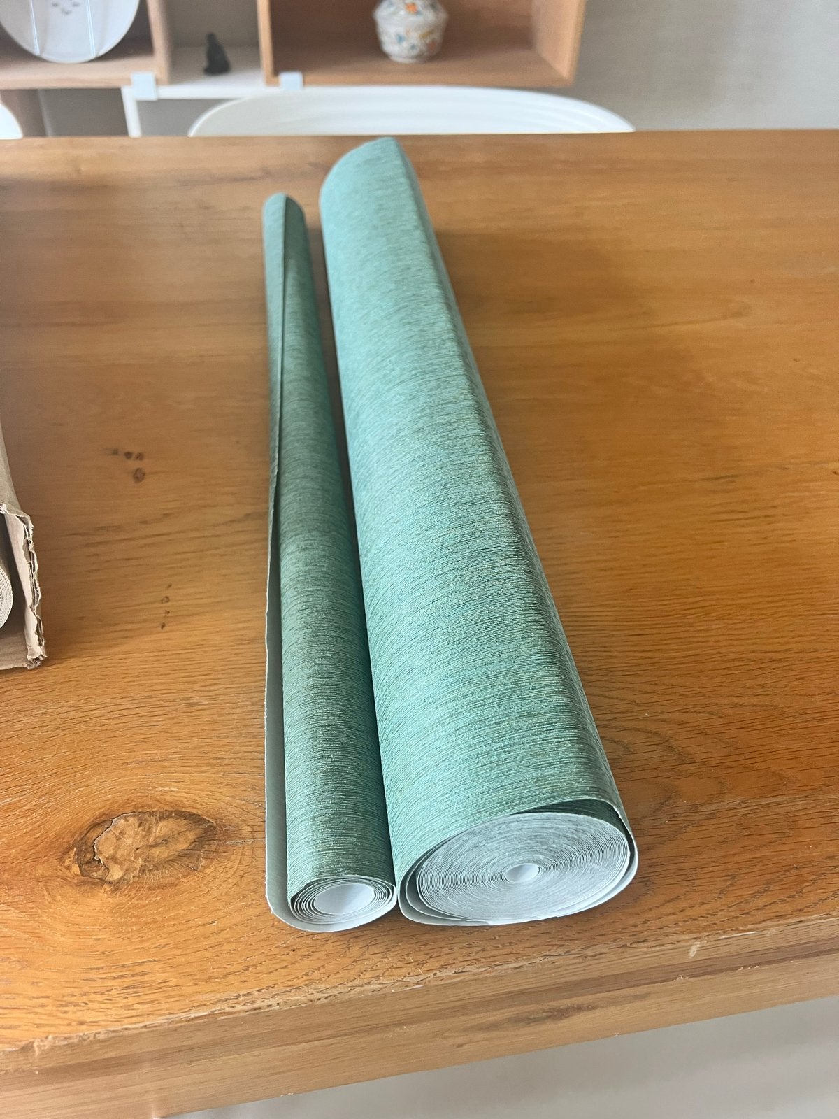 GRATIS Restje Casamance behang - Groen met structuur, Huis en Inrichting, Ophalen, Overige typen, Overige merken, Structuur