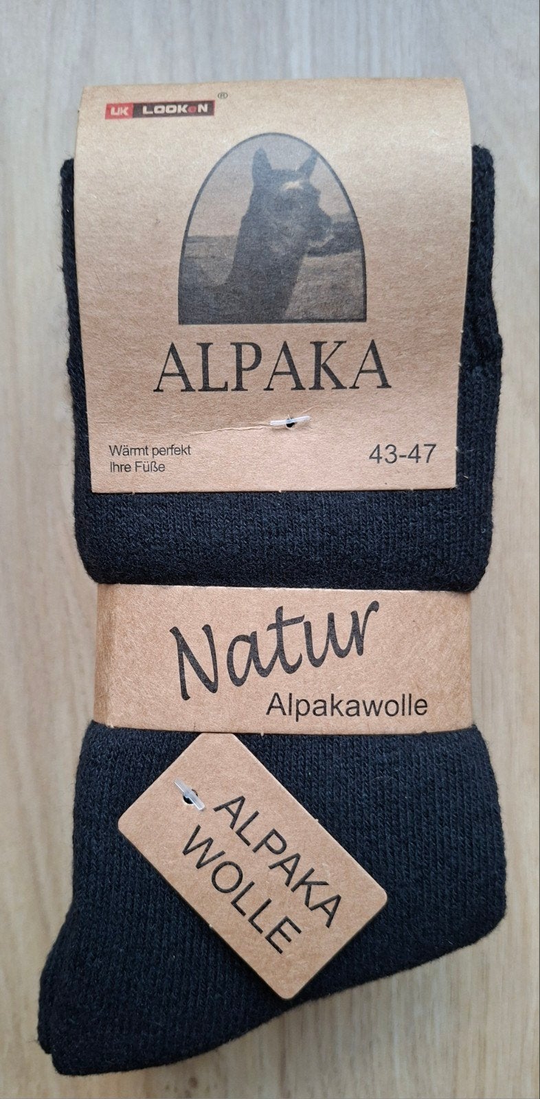 3 Paar Warme Alpaka Wollen Sokken Maat 43-47 (Zwart), Zwart, Ophalen of Verzenden, Alpaka, Nieuw