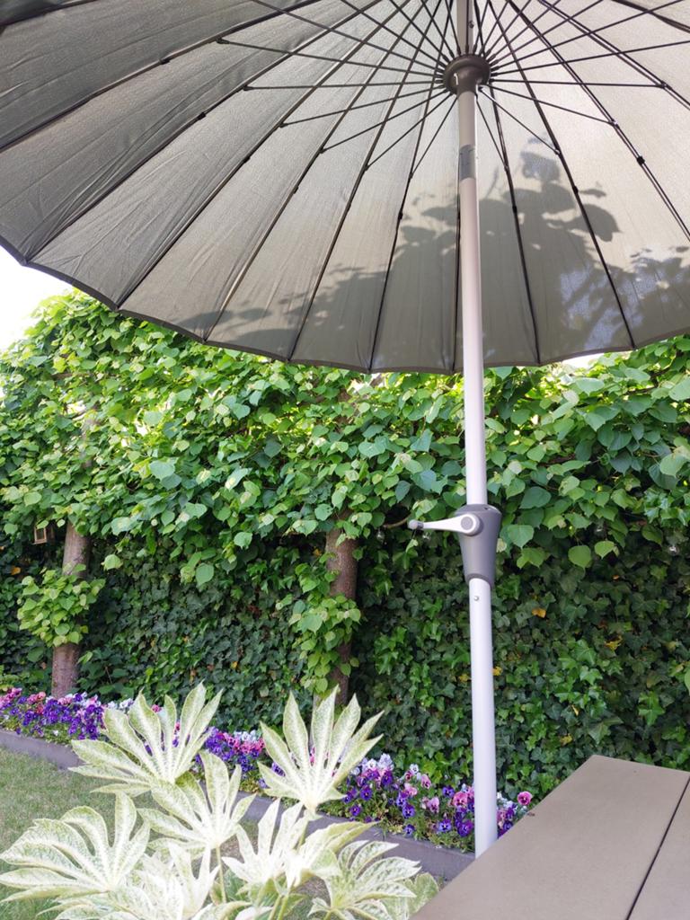PARASOL, 2.80, kantelbaar, kaki of grijs NIEUW, Verstelbaar, Nieuw, Stokparasol, 2 tot 3 meter