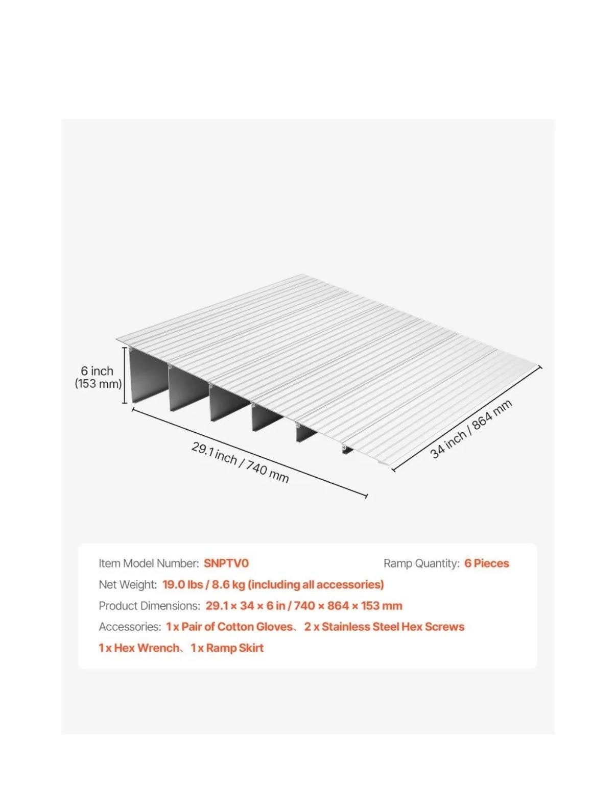 Verstelbare Drempelhulp / Oprit - Aluminium, Ophalen, Nieuw