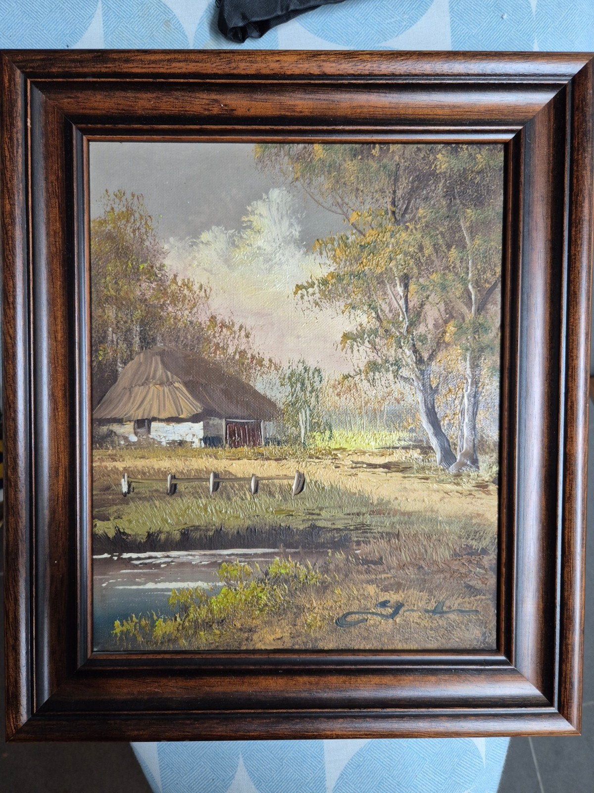 Gérard van de Weerd schilderij 33 x 40 cm, Doek, Overige technieken, Landschap, Klassiek