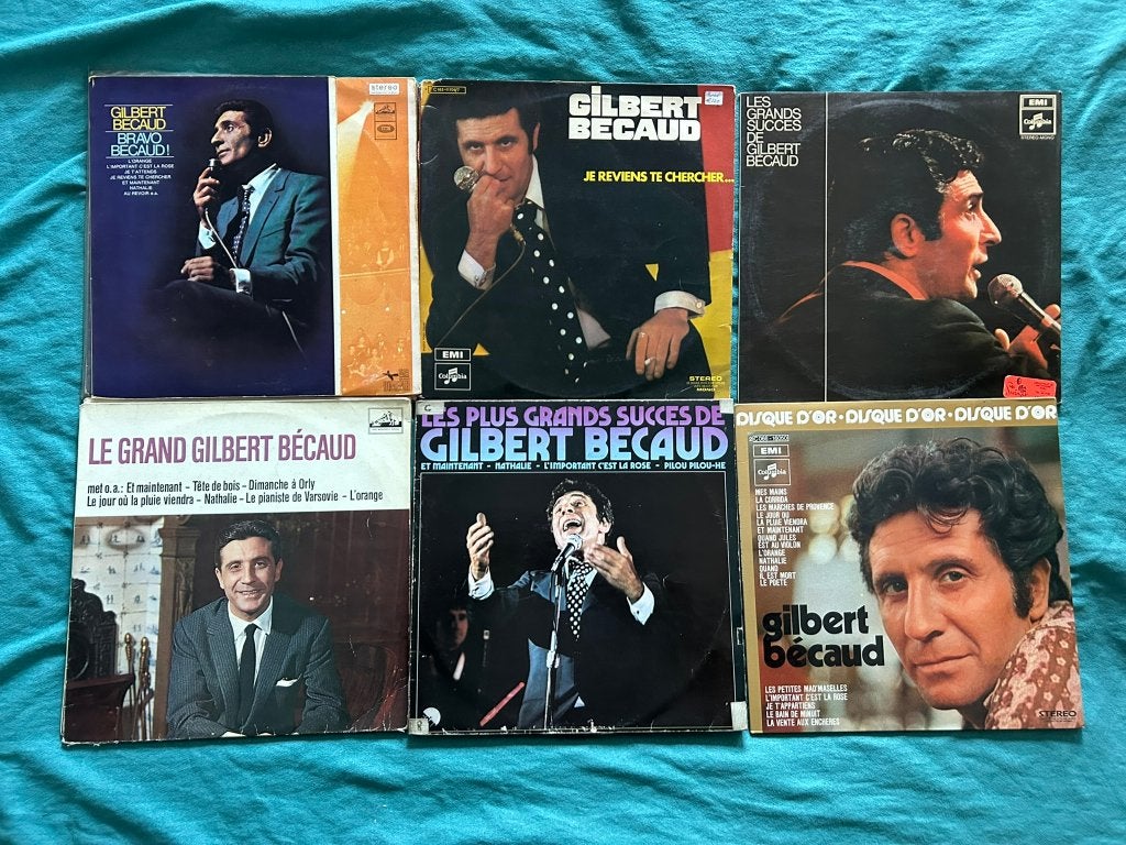 8 LP's Gilbert Becaud (ook per stuk te koop), Ophalen of Verzenden, 1970 - 1979, Gebruikt, 12 inch