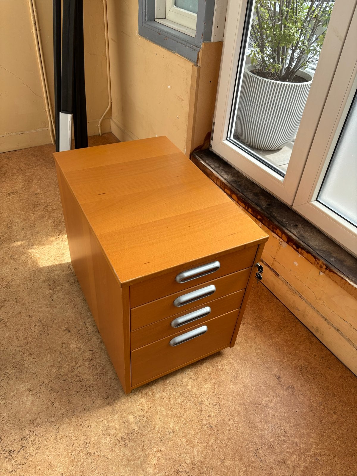 Vintage IKEA ladeblok op wielen met slot, Ophalen, Minder dan 50 cm, Gebruikt, 3 of 4 laden