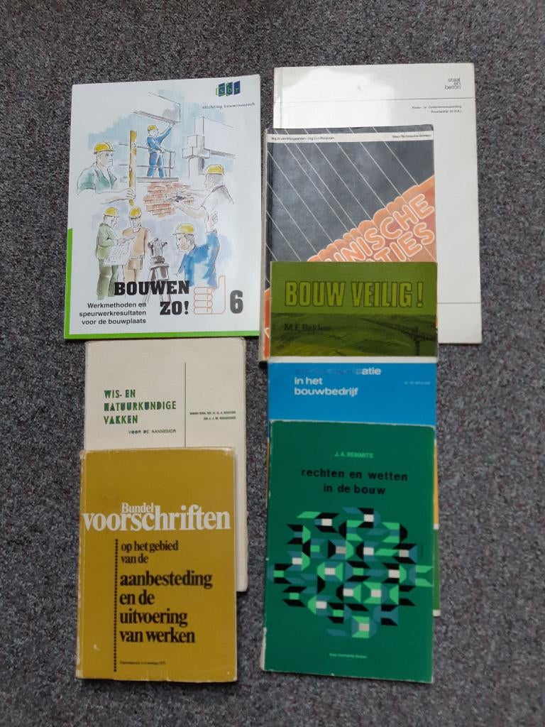 8 boeken tech installaties – org en voorschriften in de bouw, Verzenden, Ing. R. van wijngaarden, Zo goed als nieuw, Bouwkunde