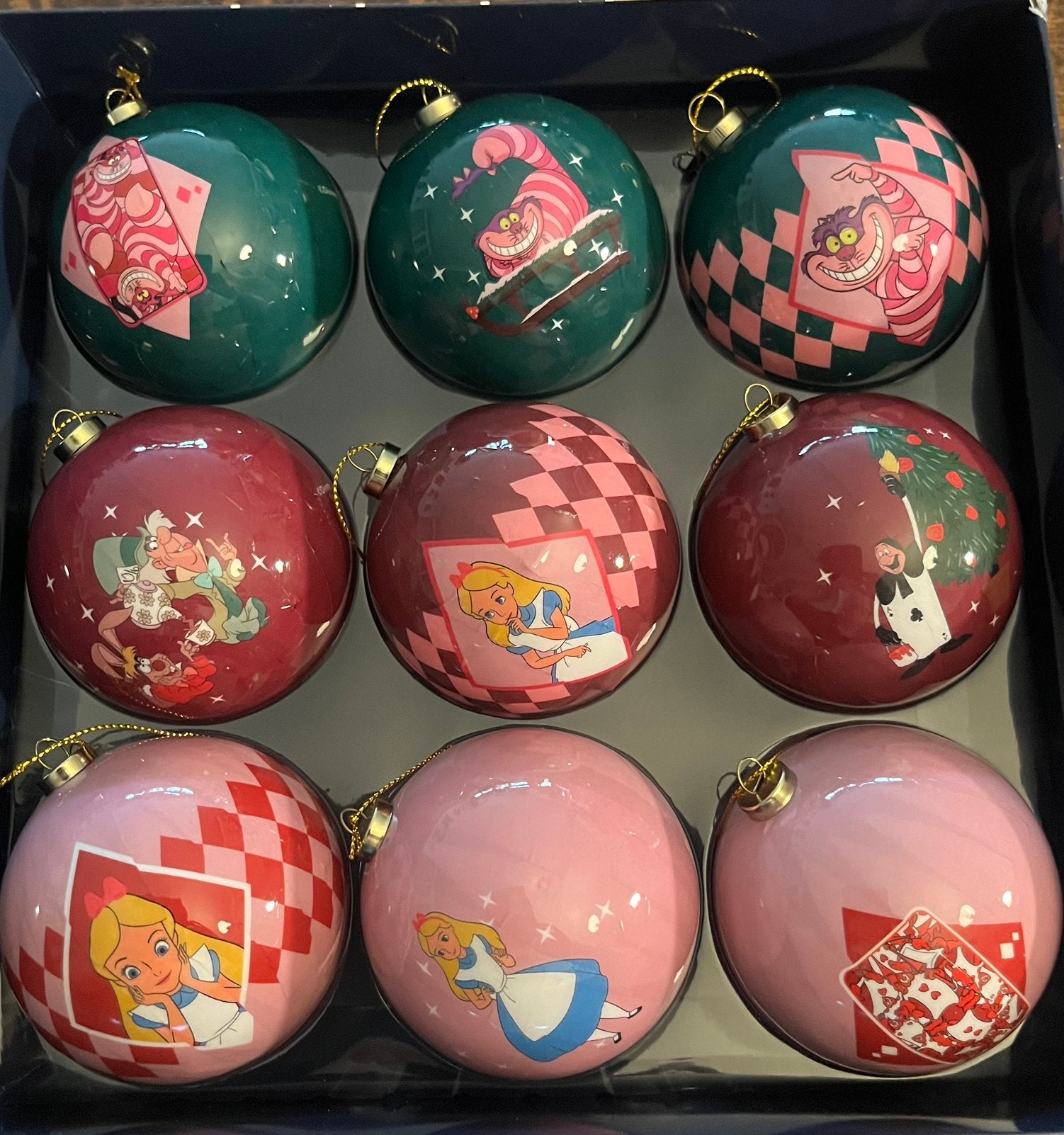 Disney alice in wonderland kerstballen, Ophalen of Verzenden, Nieuw